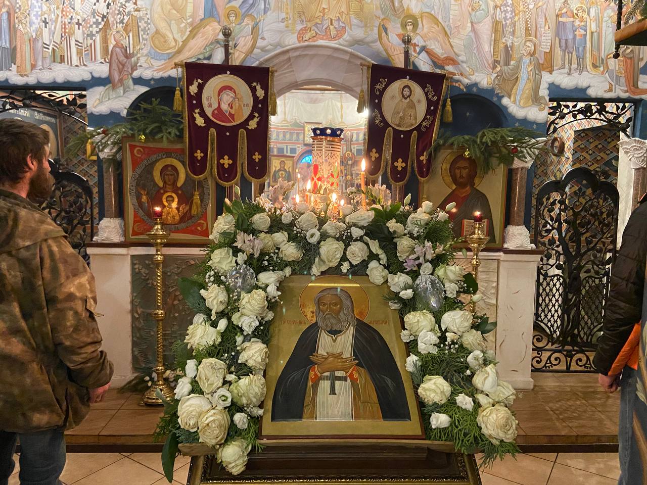 Икона прп. Серафима Саровского на аналое